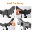 Combo Buy RL-18 LED Ring Light 5500K Photography Dimmable Ring Lamp, runs on direct current and battery + Battery Charger + Battery 